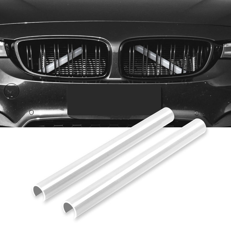 AggAuto Compatible with BMW Grille Inserts Stripes for 1/2/3/4/5 Series (F20 F21 F22 F23 F30 F31 F32 F33 F34 F36 F45 F46) 2011-2021, 328i/320i/335i/428i Grill Insert Accessories White V Brace Cover - Image 1